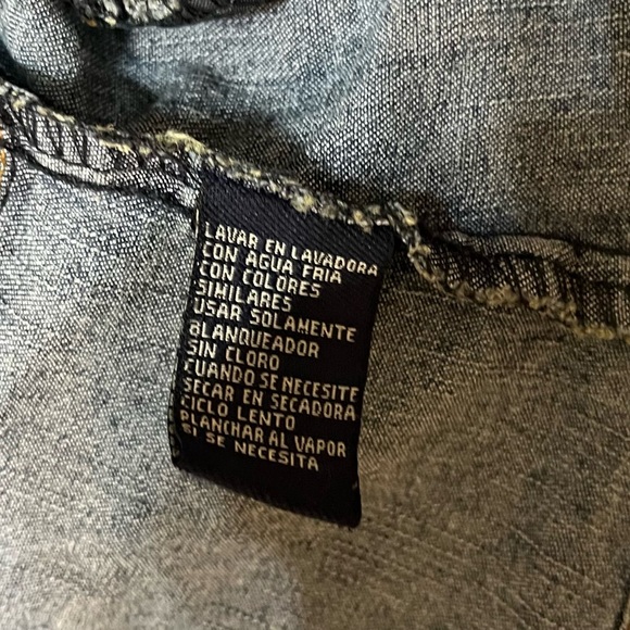 OTB stretch Jean blazer Y2K button up fitted dark wash denim vintage size med - Picture 12 of 16